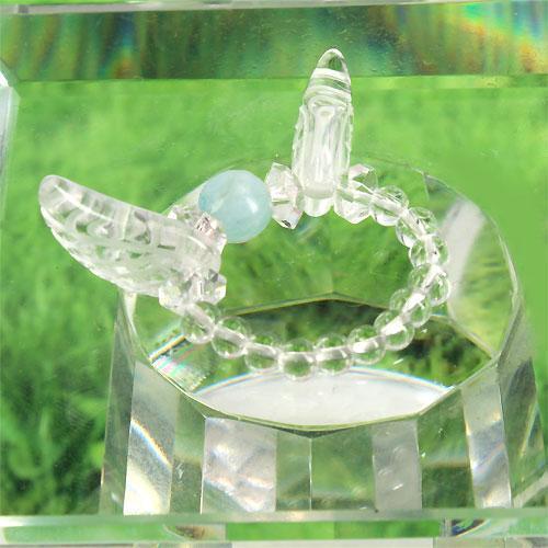  Angel кольцо кристалл перо & аквамарин (s-22-S6)