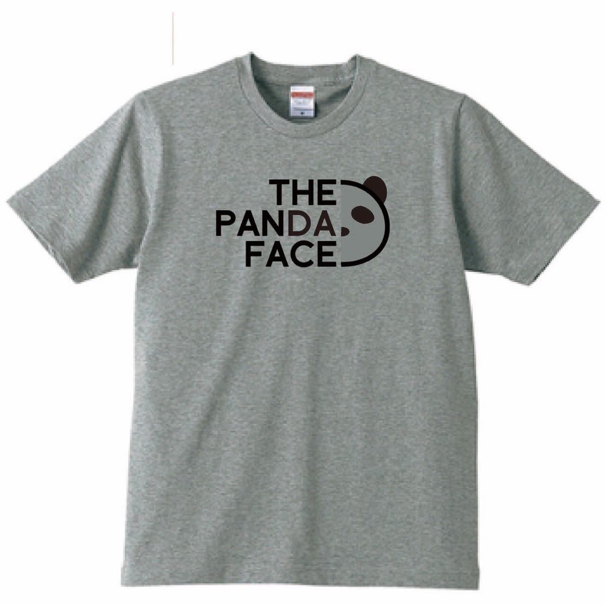 【送料無料】【新品】THE PANDA FACE パンダフェイス Tシャツ パロディ おもしろ プレゼント メンズ グレー Sサイズ_画像1