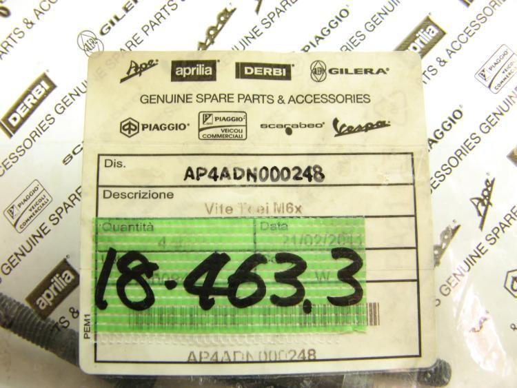 ☆新品未使用☆ 純正(AP4ADN000248) キャップボルト M6X40 4本入 アプリリア RS125 デルビ GPR125 aprilia DERBI 18-463.3_画像3