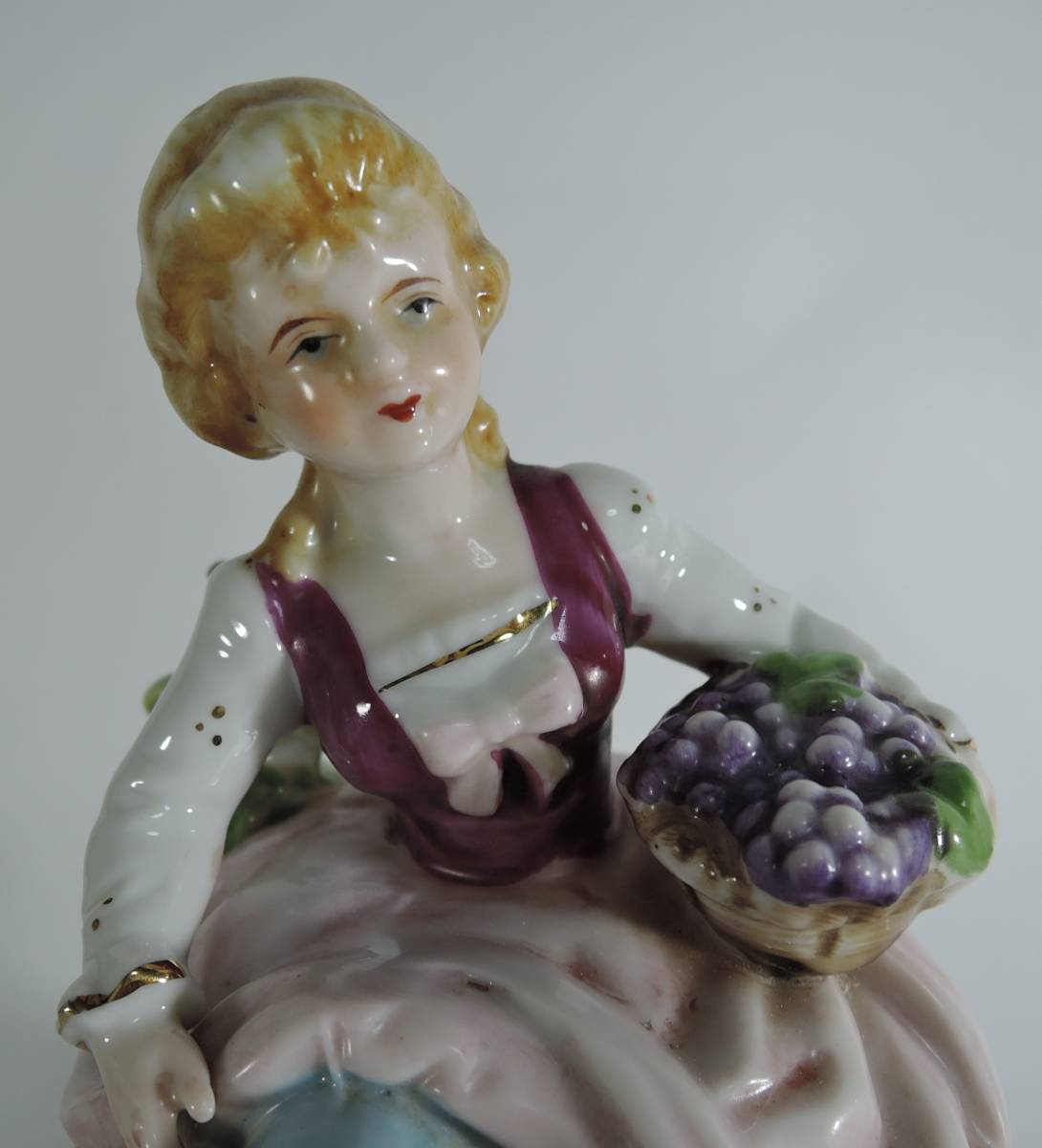 *S05 Showa Retro # Kato прикладное искусство ..... женщина музыкальная шкатулка керамика производства # искривление : любовный роман 