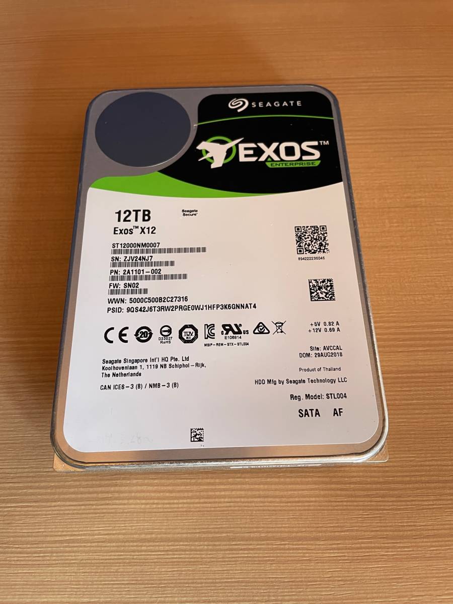 使用時間少☆SEAGATE EXOS X12☆正常判定☆エンタープライズモデル HDD