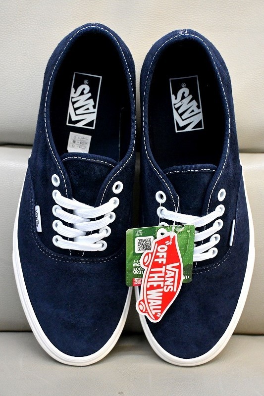 新品未使用 VANS バンズ US企画 AUTHENTIC オーセンティック Pig Suede ピグ スエード レザー ネイビー 送料無料 US10 28センチの画像6