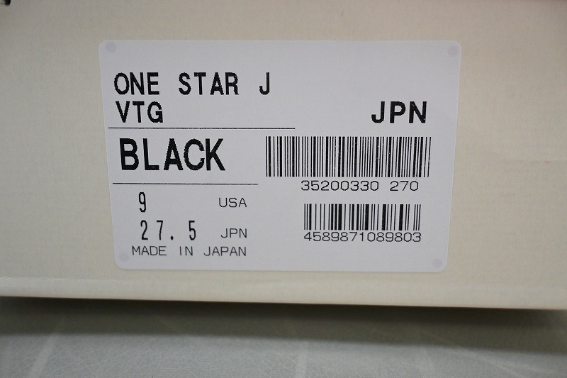 新品未使用 CONVERSE コンバース ONE STAR J VTG タイムライン TIMELINE BLACK 黒 MADE IN JAPAN US9 27.5センチ 送料無料_画像9
