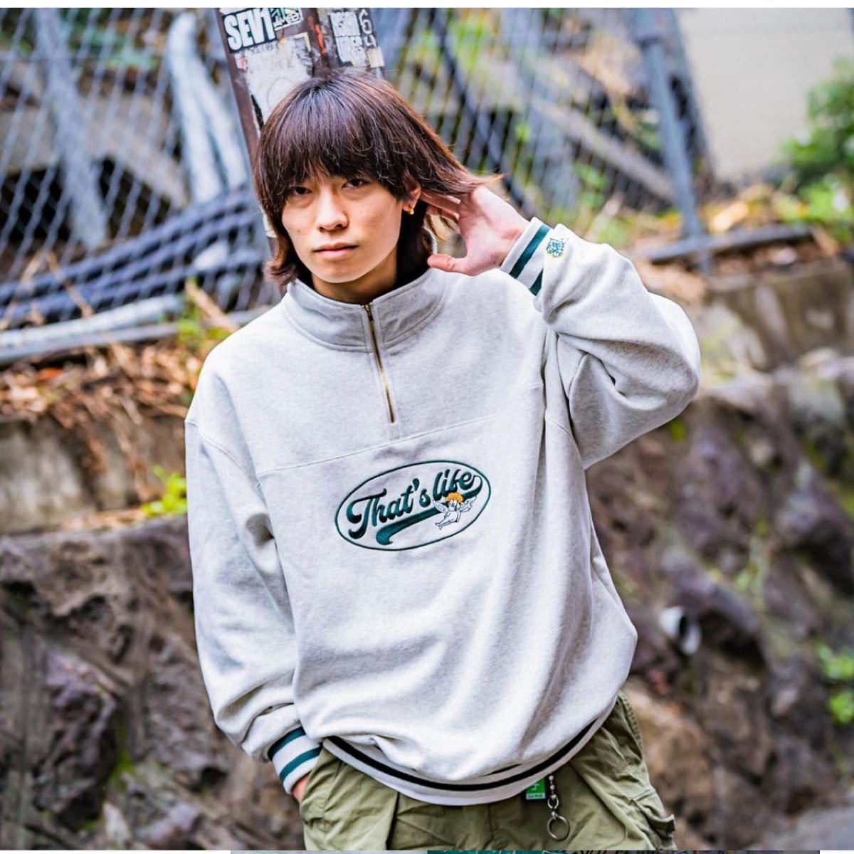 最大60%OFFクーポン that's life ザッツライフ ハーフジップ L 即完売
