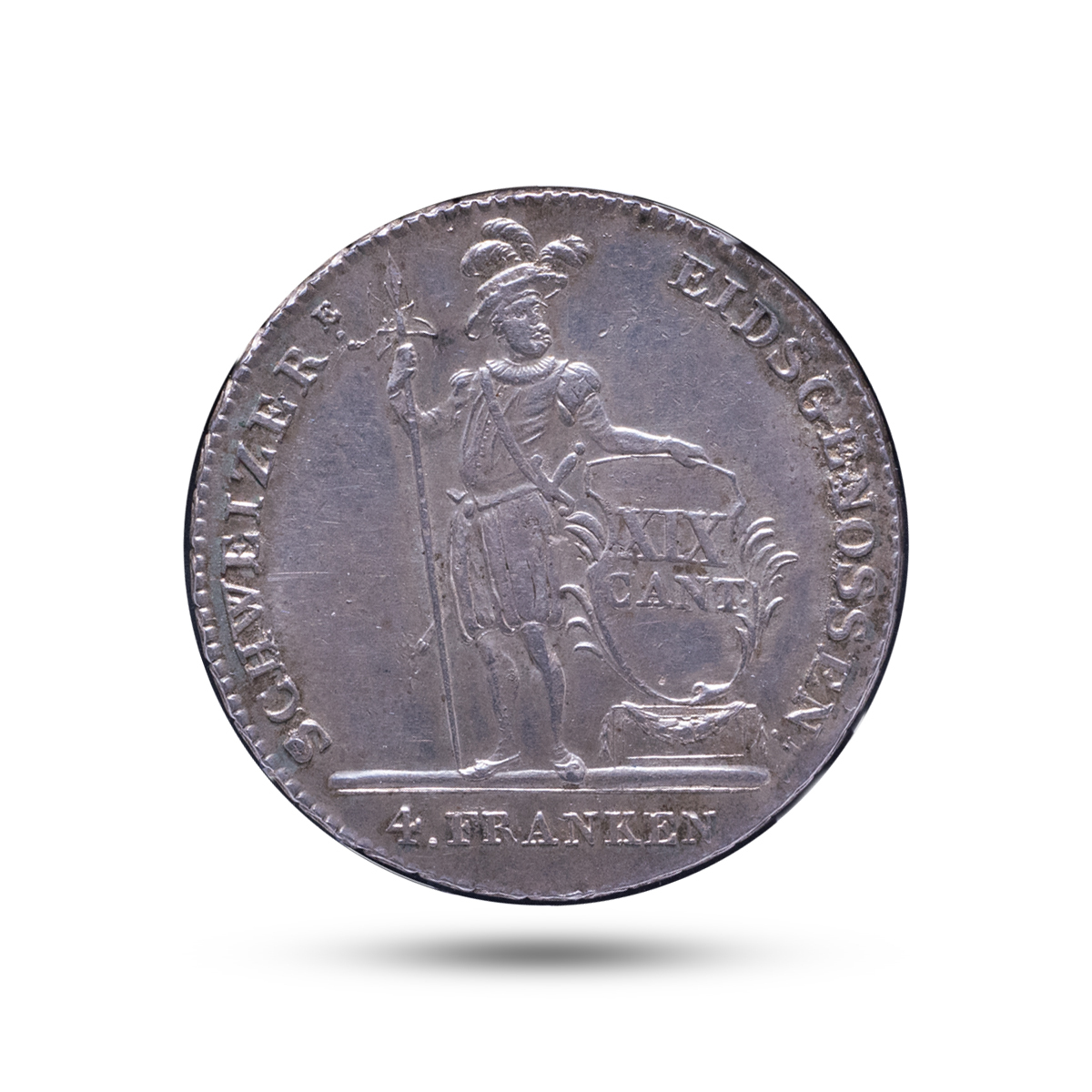 最新 スイス/ 銀貨/ 【ヨーロッパの傭兵たち】AU58/ 1814年/ アンティークコイン NGC/ 4フラン/ 大型銀貨/ 銀貨/ ターラー ルツェルン/ ヨーロッパ
