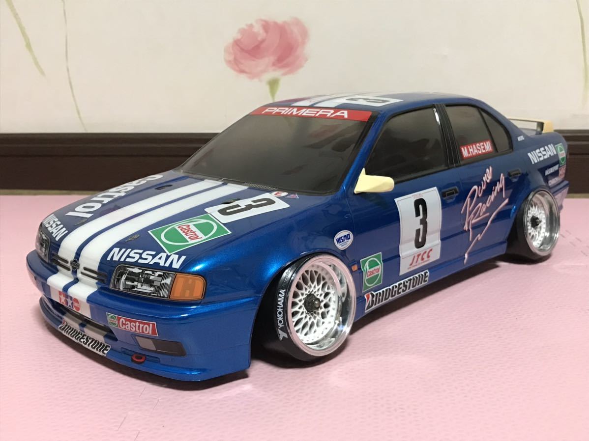 送料無料　1/10 日産　プリメーラ　カストロール　レーシングカー　ラジコン　ボディ　タミヤ　TAMIYA NISSAN PRIMERA CASTROL RACING CAR