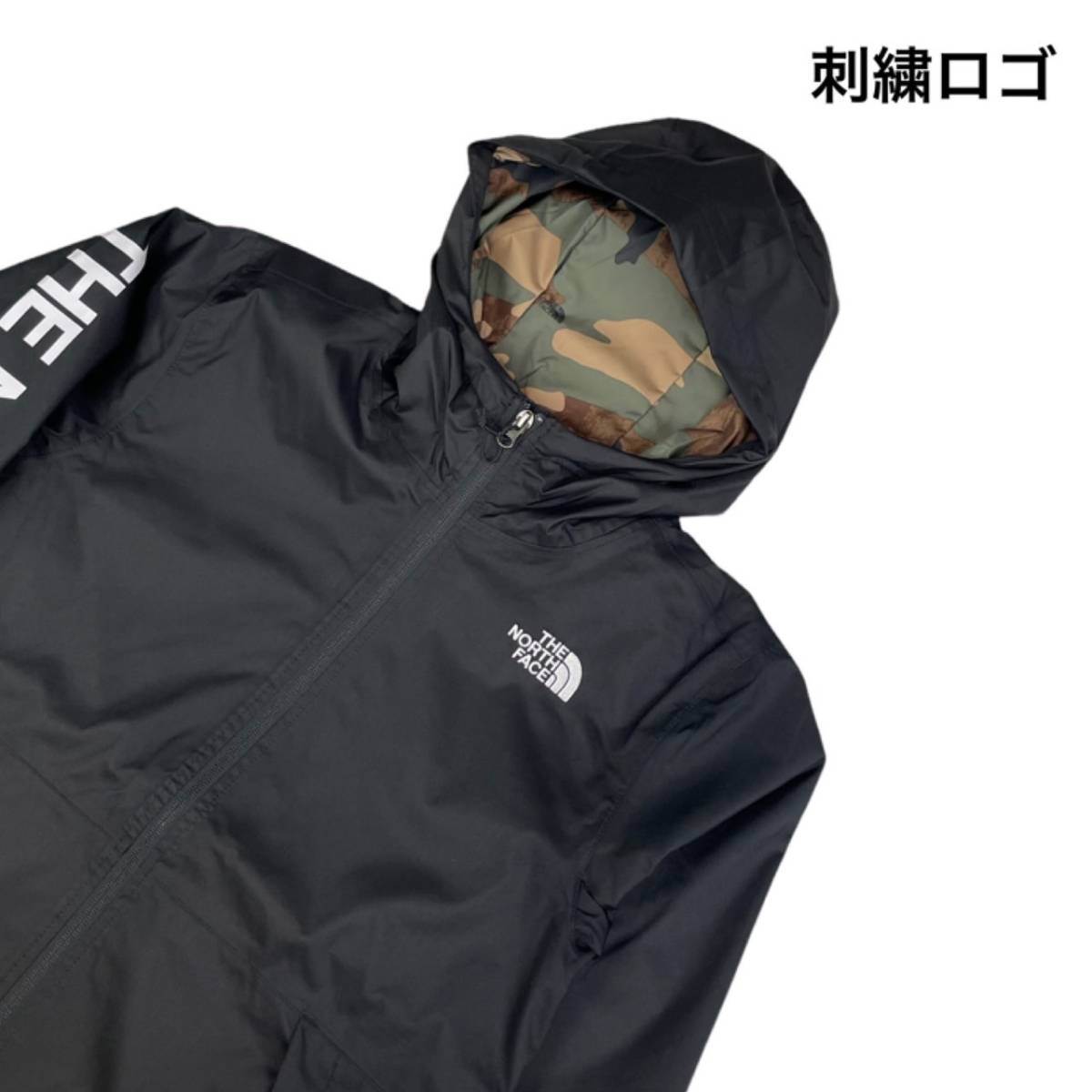 ザ ノースフェイス ジャケット 袖ロゴ マウンテンパーカーNF0A5IXA 撥水 迷彩 黒 2XLサイズ THE NORTH FACE MILLERTON JACKET 新品