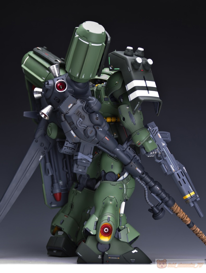 【INDUSTRIAL GEAR】1/100 AMS-119 ギラ・ドーガ フルセット(本体パーツ+武器+バックパック) MG 未塗装 レジン ガレージキット 未組立_画像6