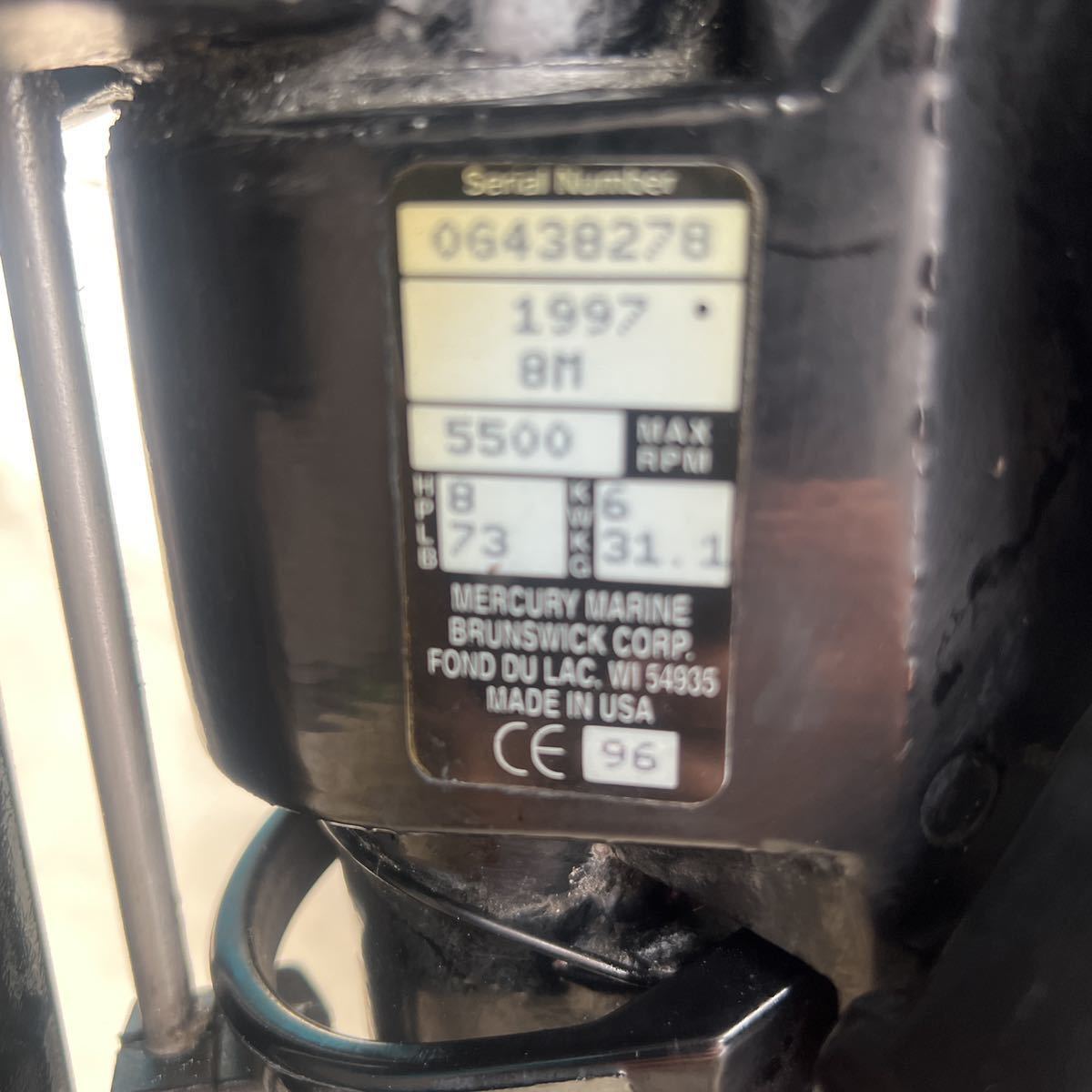 MERCURY マーキュリー 2スト8馬力船外機 引き取り限定 MERCURY マーキュリー 2スト8馬力船外機 引き取り限定