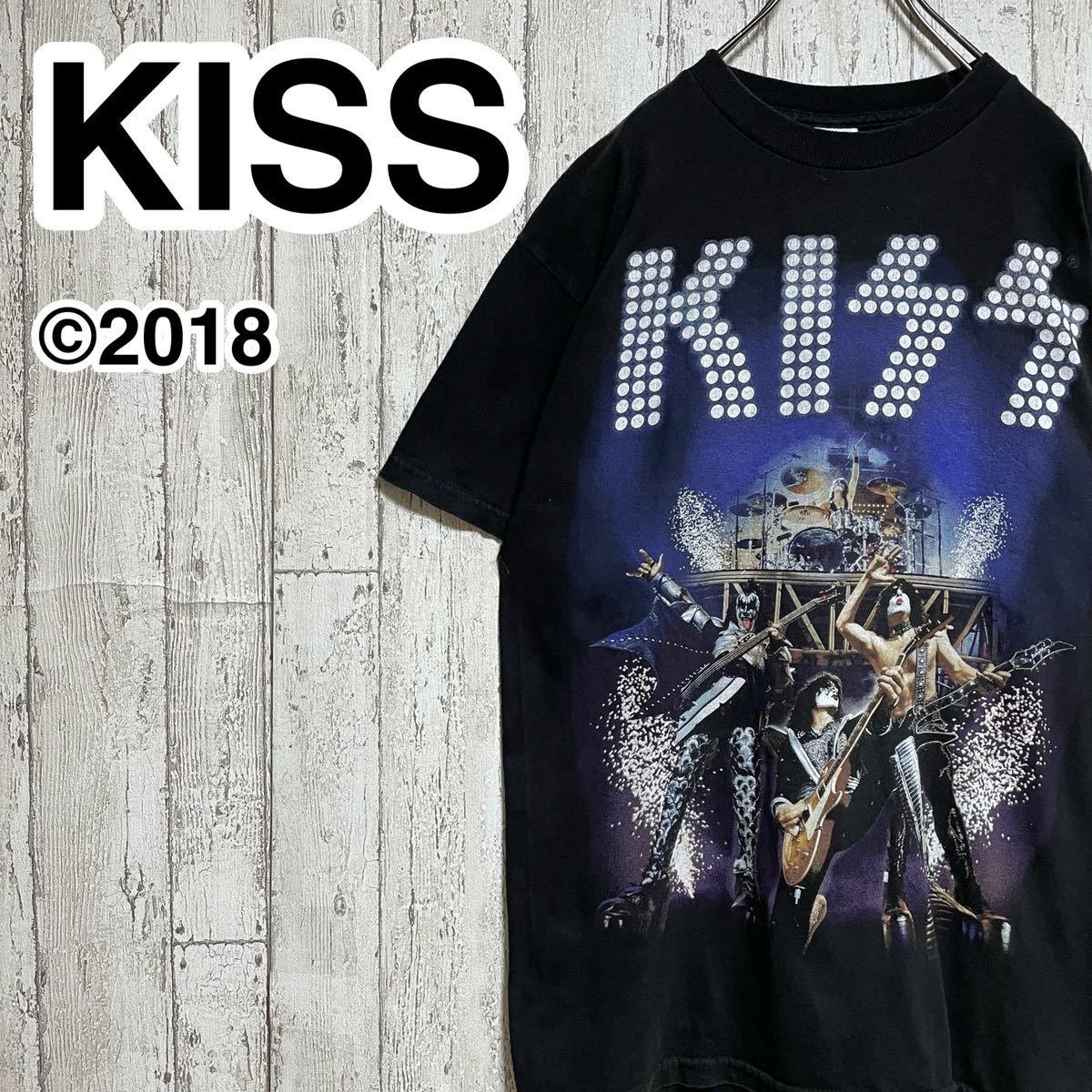 低価格の アルスタイル ALSTYLE ☆送料無料☆ KISS 22-68 メキシコ製 2018 ブラック Mサイズ バンTシャツ キッス Tシャツ