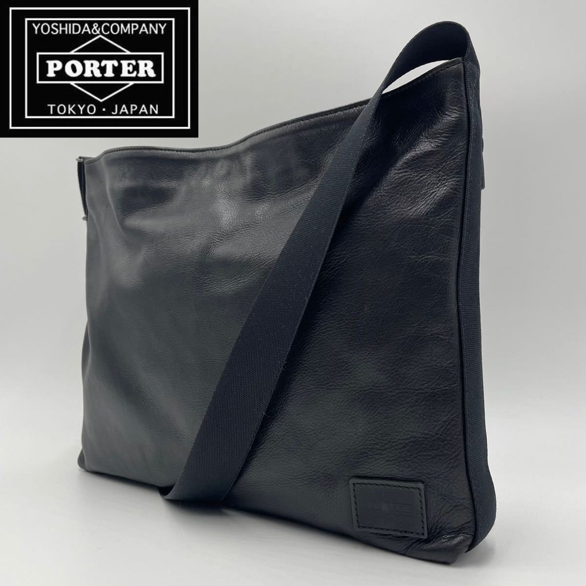 1円 美品 PORTER ショルダーバッグ メンズ ポーター 高品質 レザー 本