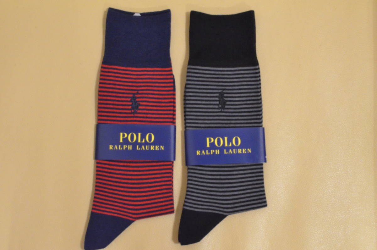 新品　未使用　男性　POLO RALPH LAUREN　 ポロ ラルフローレン 　綿混ソックス２足セット　　送料無料_画像1