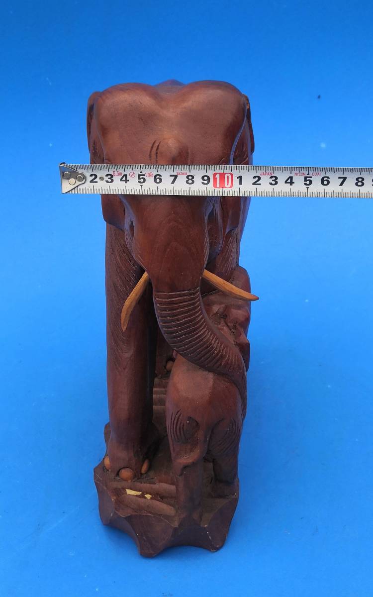 象の親子置物木彫り高さ約３５ｃｍ | JChere雅虎拍卖代购