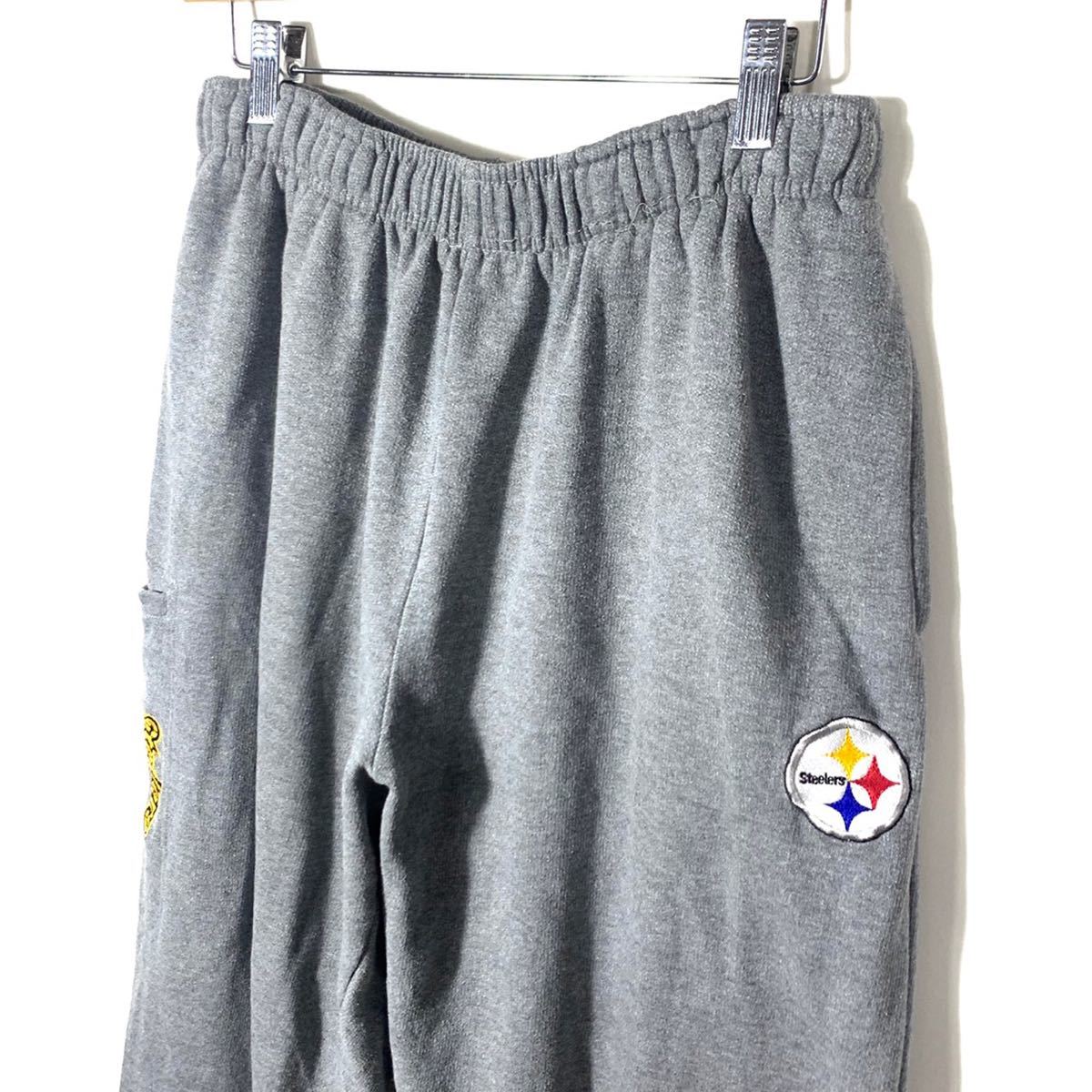 ■NFL TEAM APPAREL Steelers ピッツバーグ スティーラーズ スウェットパンツ 古着 アメカジ スポーツ 裏起毛 グレー サイズM■_画像2