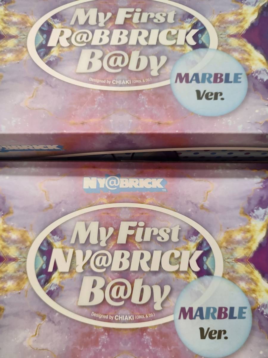 MY FIRST R@BBRICK MARBLE 100％ 400％　NY@BRICK B@BY MARBLE ver.　ニャーブリック　ラブブリック　　medicom toy　chiaki be@rbrick