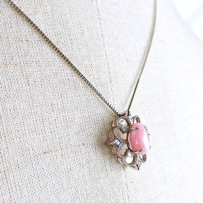 Pt900/Pt850 ★ プラチナ ネックレス ◆コンクパール1.93ct ◇ダイヤ0.079ct チェーン長46cm ■ソーティング付き 【中古】/10023034