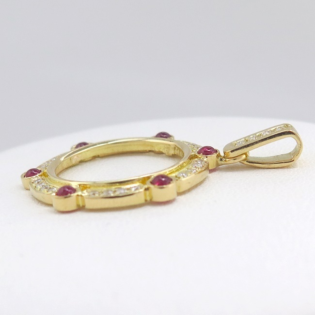 K18YG ゴールド ペンダント ネックレス トップ ルビー0.48ct
