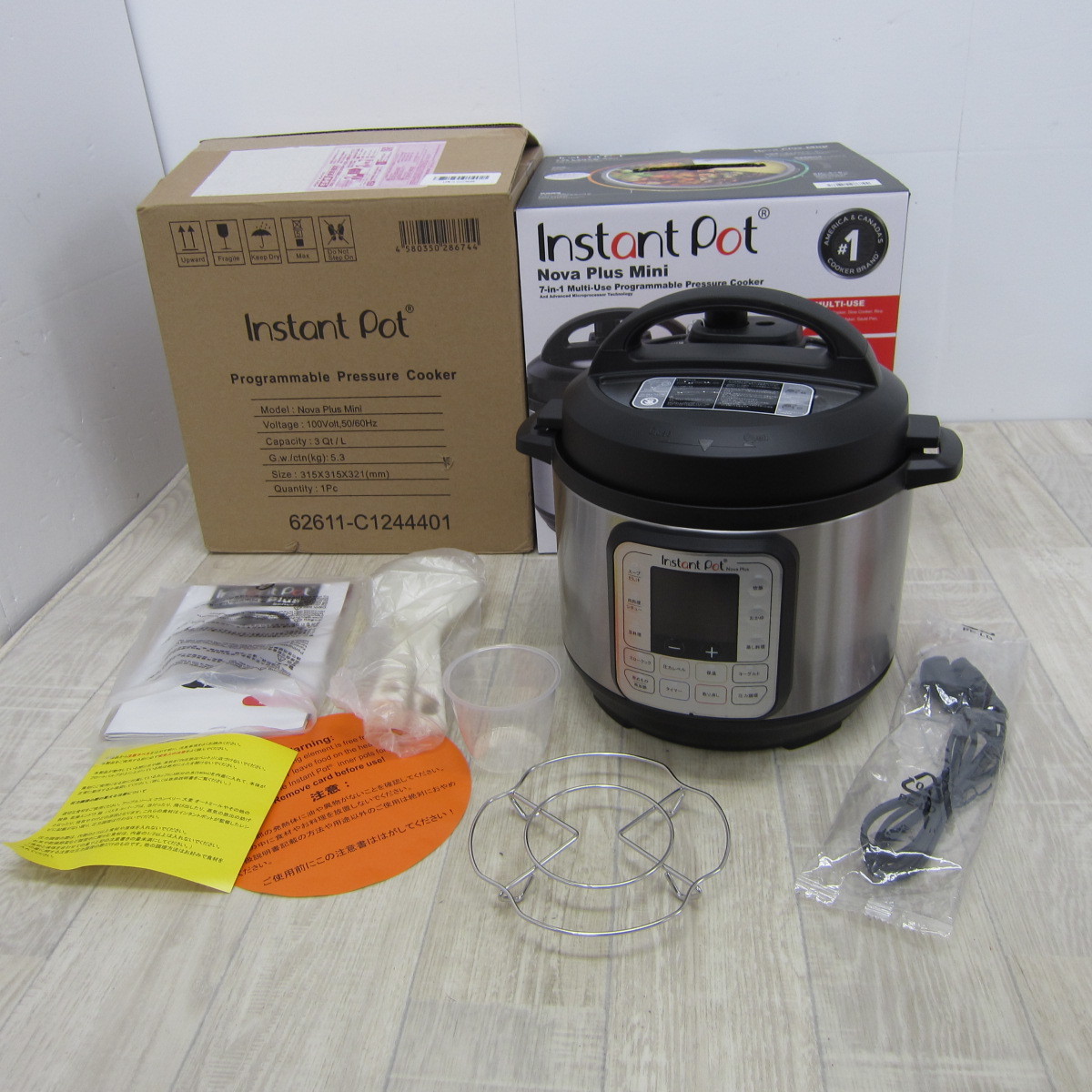 PS3278【未使用】【国内正規輸入品】マルチ電気圧力鍋 Instant Pot(インスタントポット) 1台7役 Nova Plus Mini 3.0L ブラック ISP1003