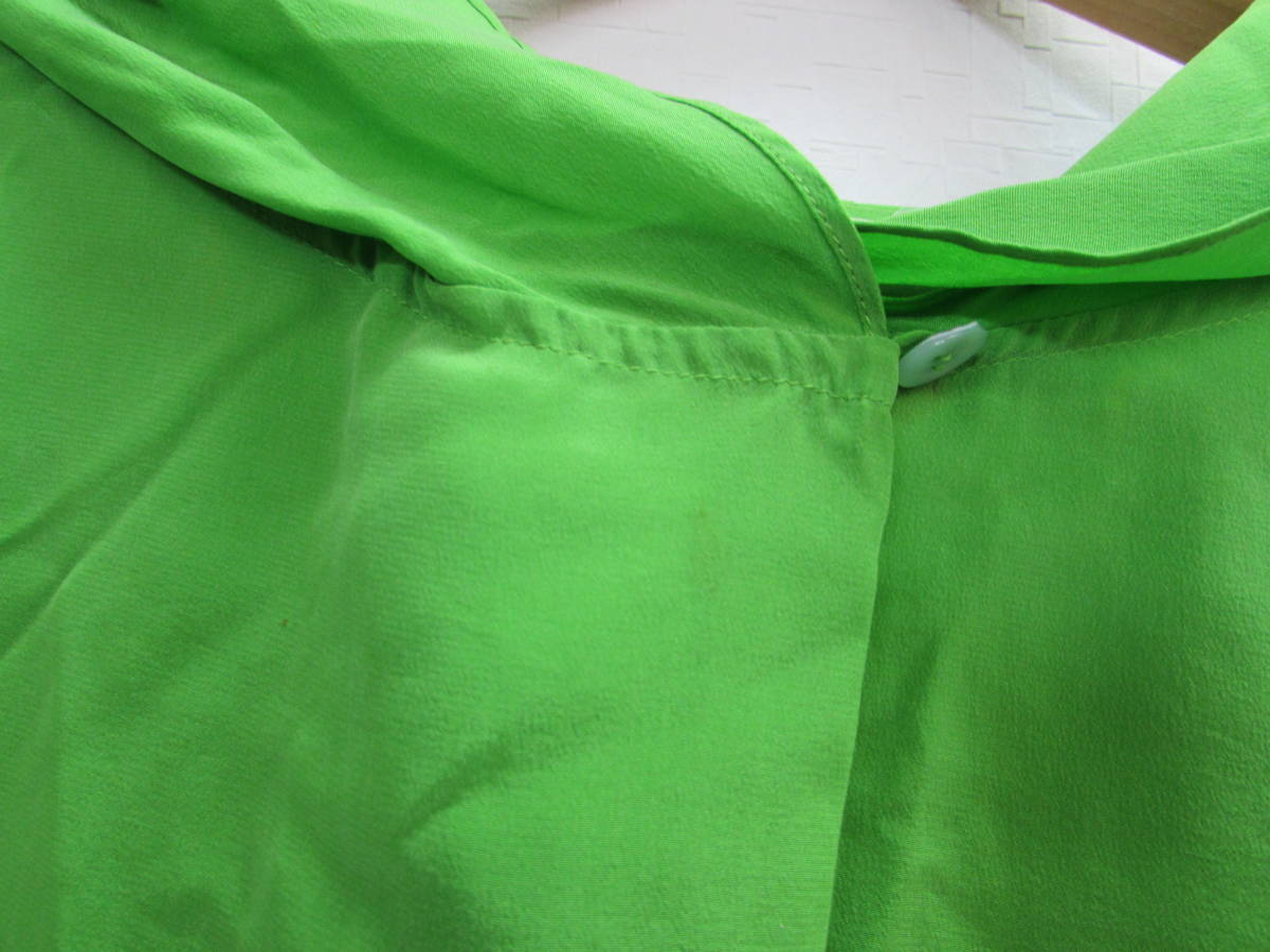 ANNE KLEIN Ⅱ アンクライン パーカー 半袖 トップス 蛍光色 グリーン レディース サイズ9R_画像3
