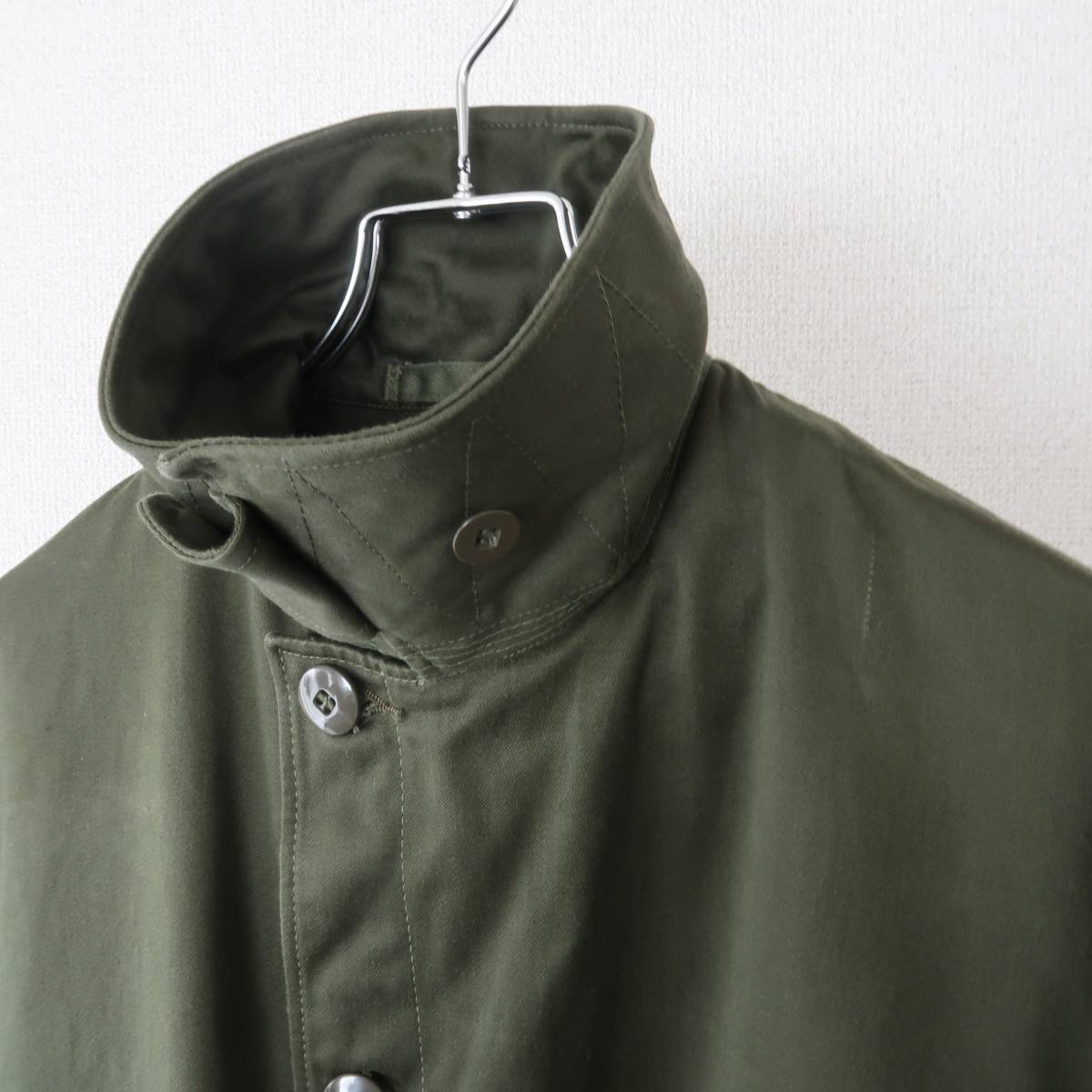  almost DEADSTOCK 60\'s 70\'s Sweden army M-59 cotton satin over coat shell inscription C46 DEADSTOCK/ Vintage .. goods Mod's Coat SM