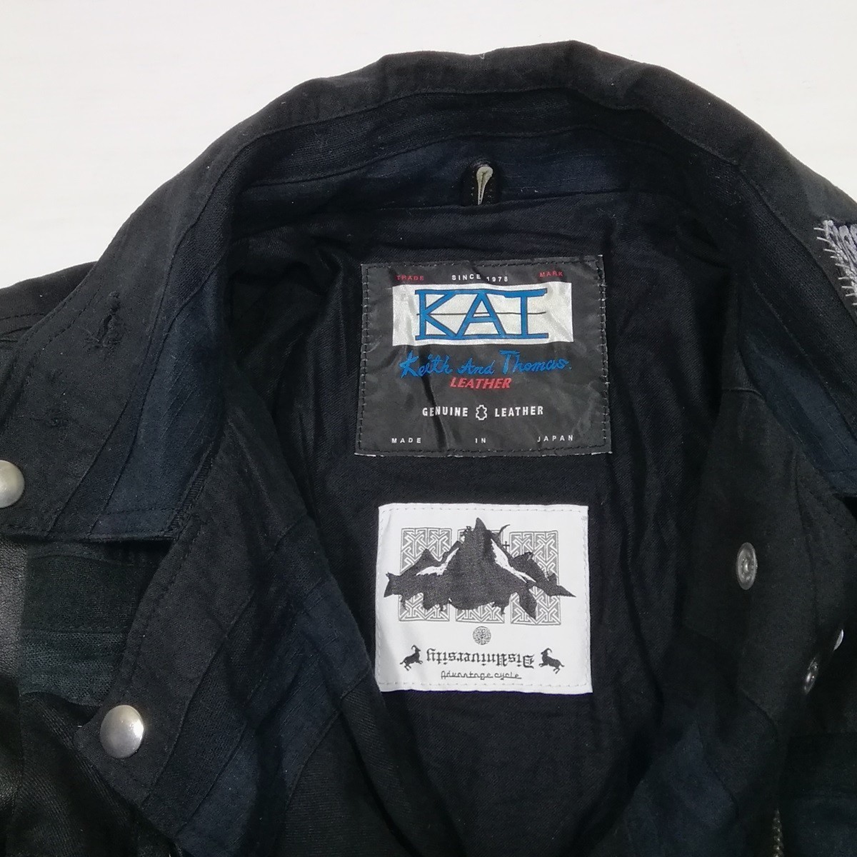 即決★KAT advantage cycle × keith and thomas アドバンテージ サイクル キースアンドトーマス 袖革 スタッズ  ライダース【送料無料】