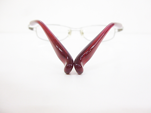 ∞【デッドストック】plusmix プラスミックス 眼鏡 メガネフレーム PX-13320 52[]17-140 メタル ボルドー シルバー SEED 日本製 □H8の画像10
