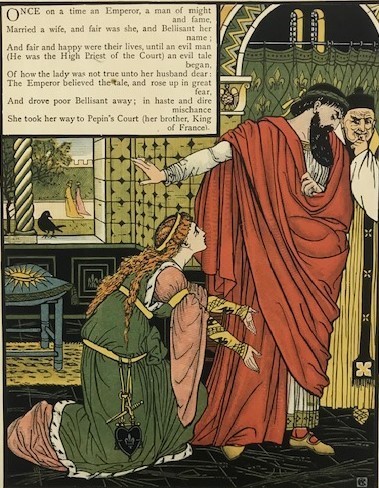 【特価】　＊100年前の絵本箱＊　 ≪ 　ウォルター　クレイン　 ≫　 アンティーク多色石版画　VALETINE AND ORSON　 1897年　WALTER CRANE