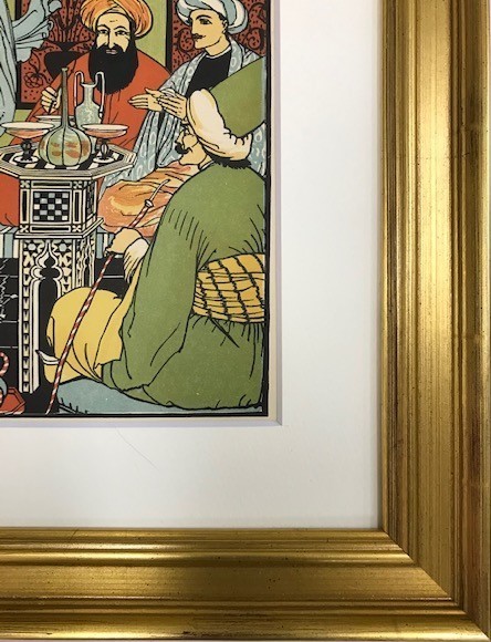 【特価】　＊100年前の絵本箱＊　 ≪ 　ウォルター　クレイン　 ≫ 　アンティーク多色石版画　 THE FORTY THIEVES　 1898年　WALTER CRANE