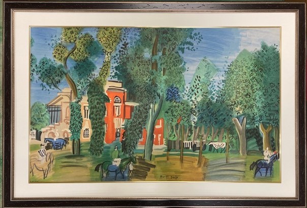 【特価】 　≪　　ラウル 　デュフィ　　≫ 　　オリジナルリトグラフ【石版画】　　 LE PADDOCK A DEAUVILLE 　　1960年 　　RAOUL DUFY