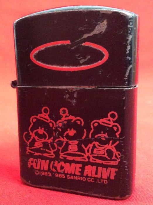 昭和レトロ 【 SANRIO FUN COME ALIVE 】 サンリオ ファンカムアライブ 1983,1985 ジッポータイプ オイルライター 中古品 コレクション_画像3