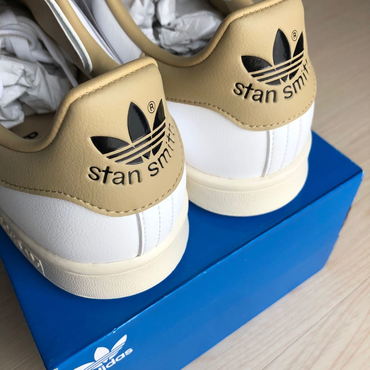新品未使用 adidas originals Stan Smith スタンスミス ホワイト ベージュ ブラウン キレイめ 27.5