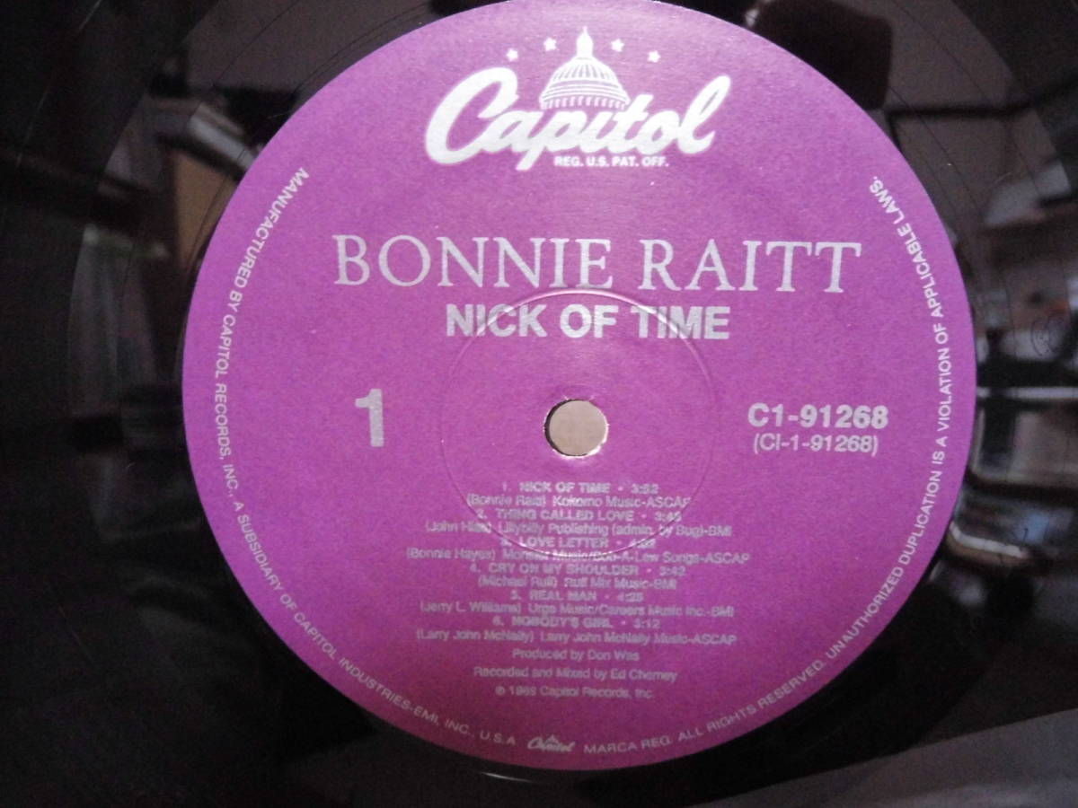 *【LP】BONNIE RAITT / NICK OF TIME（輸入盤）C1-91268_画像4