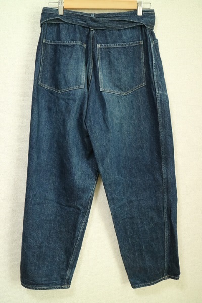 COMOLI 19SS デニム ベルテッド パンツ コモリ インディゴ ブルー P01