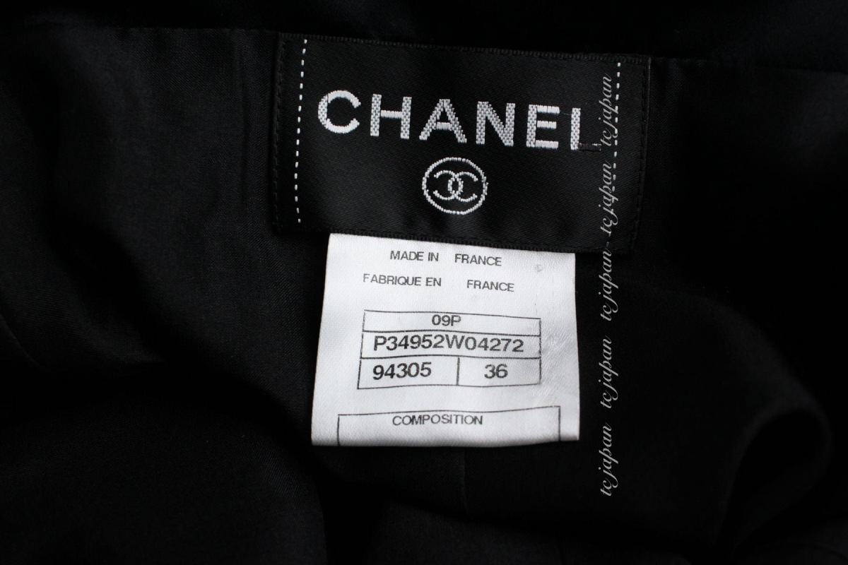  Chanel CHANEL черный * твид * топ * One-piece * party праздничные обряды F36