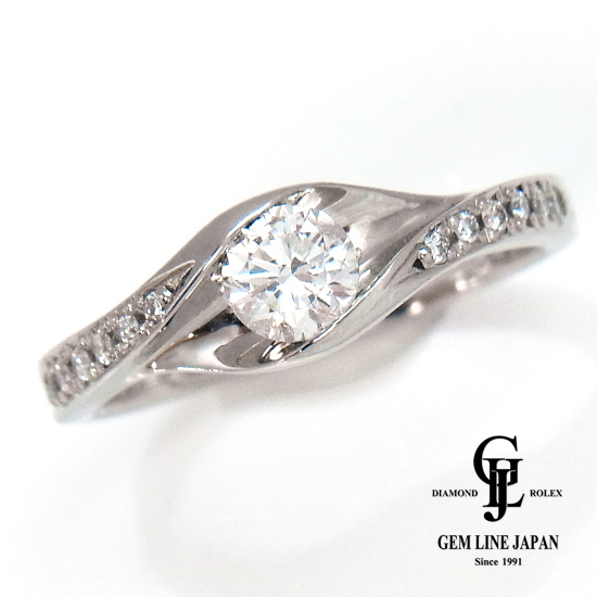 【値下げ】 脇石 0.315ct ダイアモンド 0.06ct リング プラチナ プラチナ台