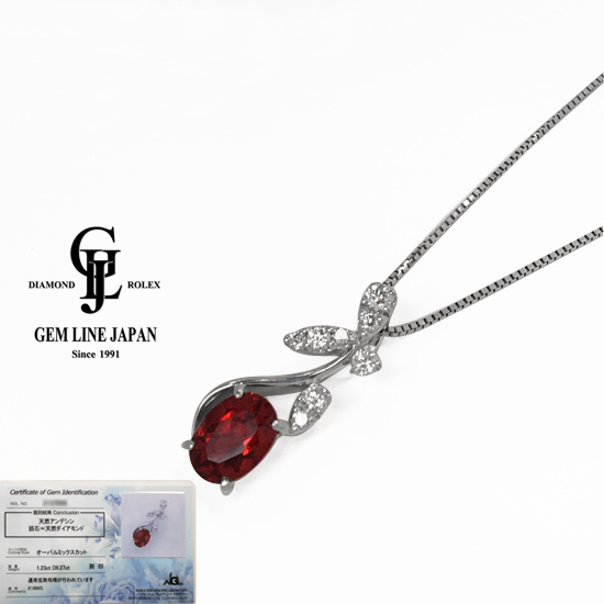 ー品販売 K18WG アンデシン 1.23ct ダイヤモンド 0.27ct NGLカード鑑付 プチネックレス その他