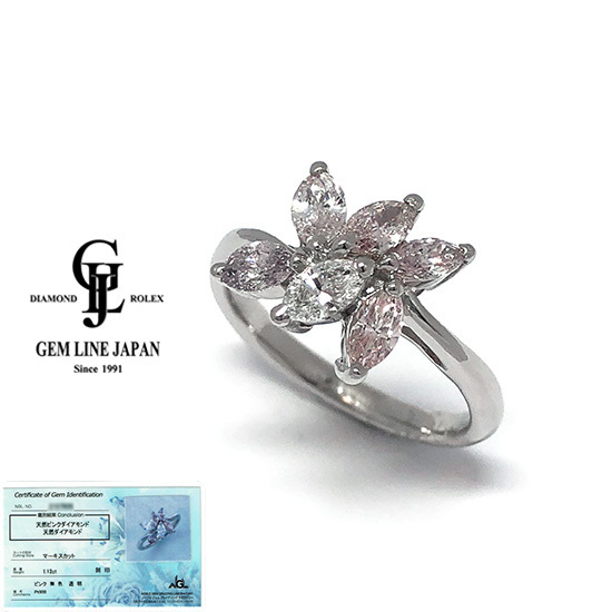 NGLカード鑑別書付 ピンクダイヤ/ダイヤモンド 1.120ct プラチナ