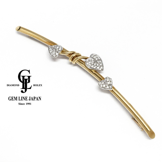 保証書付 MOUAWAD モワード K18 リーフ型 ダイヤモンド 0.37ct