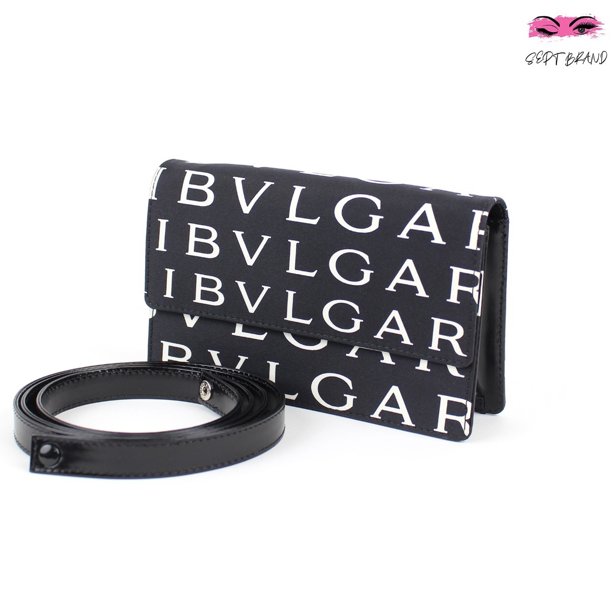 魅力的な価格 BVLGARI ブルガリ ロゴマニア 2way ショルダーバッグ 送料込みライン BVLGARI ブルガリ 2WAYバッグ 黒 ナイロンキャンバス ロゴマニア ショルダーバッグ