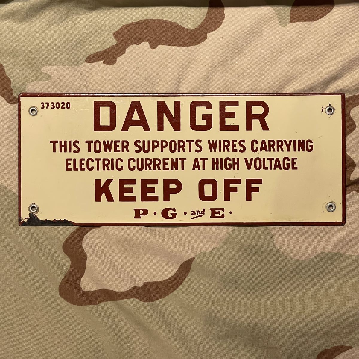 50年代 ヴィンテージサイン WARNING ホーロー製 MADE IN USA アメリカ 