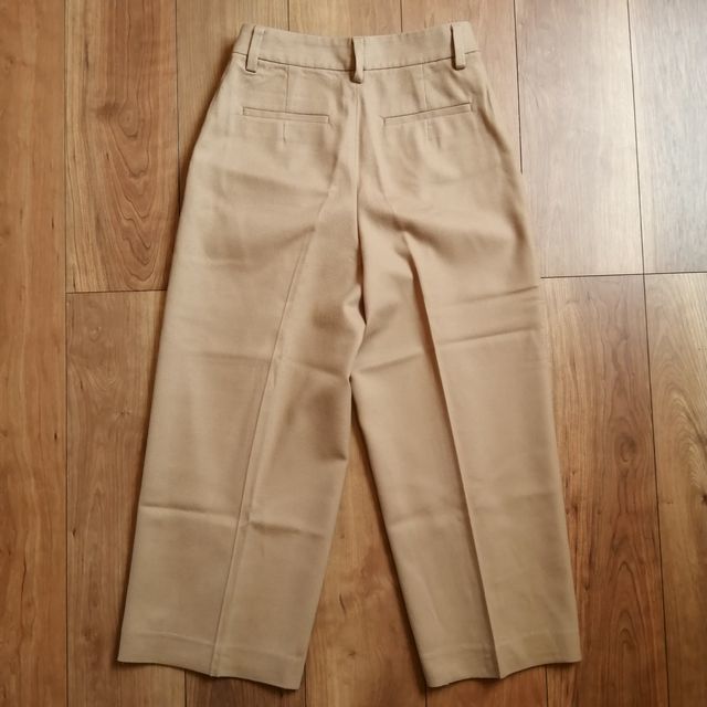 BOSCH Bosch wool center Press wide pants cropped pants short . height size 34 stretch beige made in Japan 