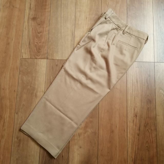 BOSCH Bosch wool center Press wide pants cropped pants short . height size 34 stretch beige made in Japan 