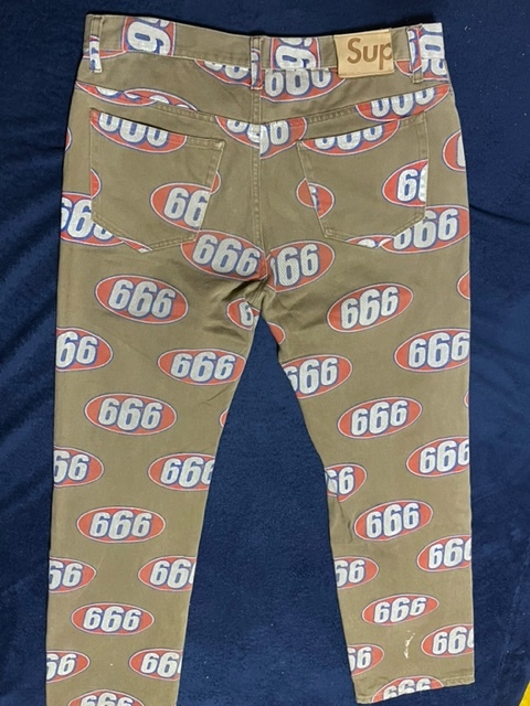 Supreme 666 denim jeans pants black 32