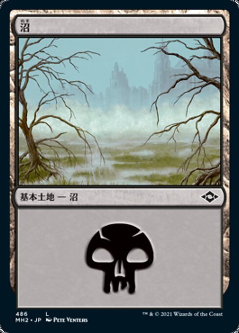 MTG ■土地/日本語版■ 《沼/Swamp》★エッチングFOIL★モダンホライゾン２ MH2_画像1