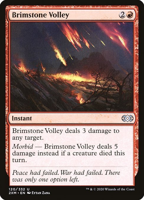 MTG ■赤/英語版■ 《硫黄の流弾/Brimstone Volley》★FOIL★ ダブルマスターズ 2XM_画像1