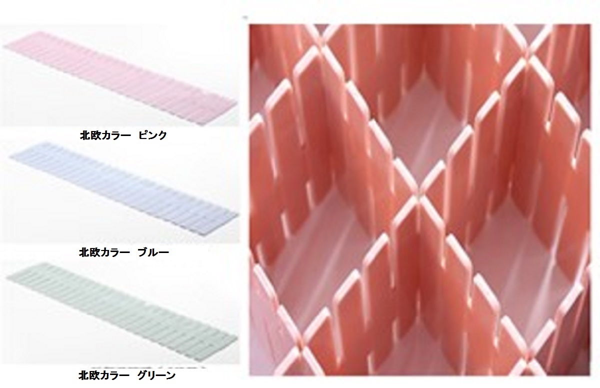 引き出し仕切り板 簡単に切断可能 自由自在に仕切りが可能 3色24枚セット 北欧カラー ブルー（８枚）グリーン（８枚）ピンク（８枚） _画像3
