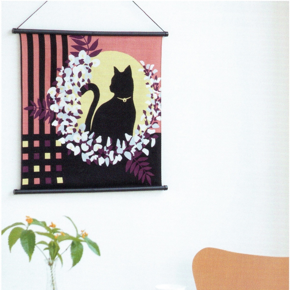  cotton small ....[ spring night. compilation .] cat black cat Cat approximately 50cm(.. present, place mat .)y042-054429