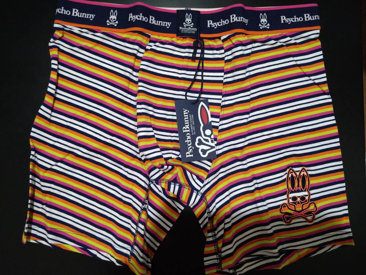 新品未使用品！Psycho Bunny (サイコ・バニー) Boxer Brief KST-Kumoquat Stripe サイズ XL_画像1