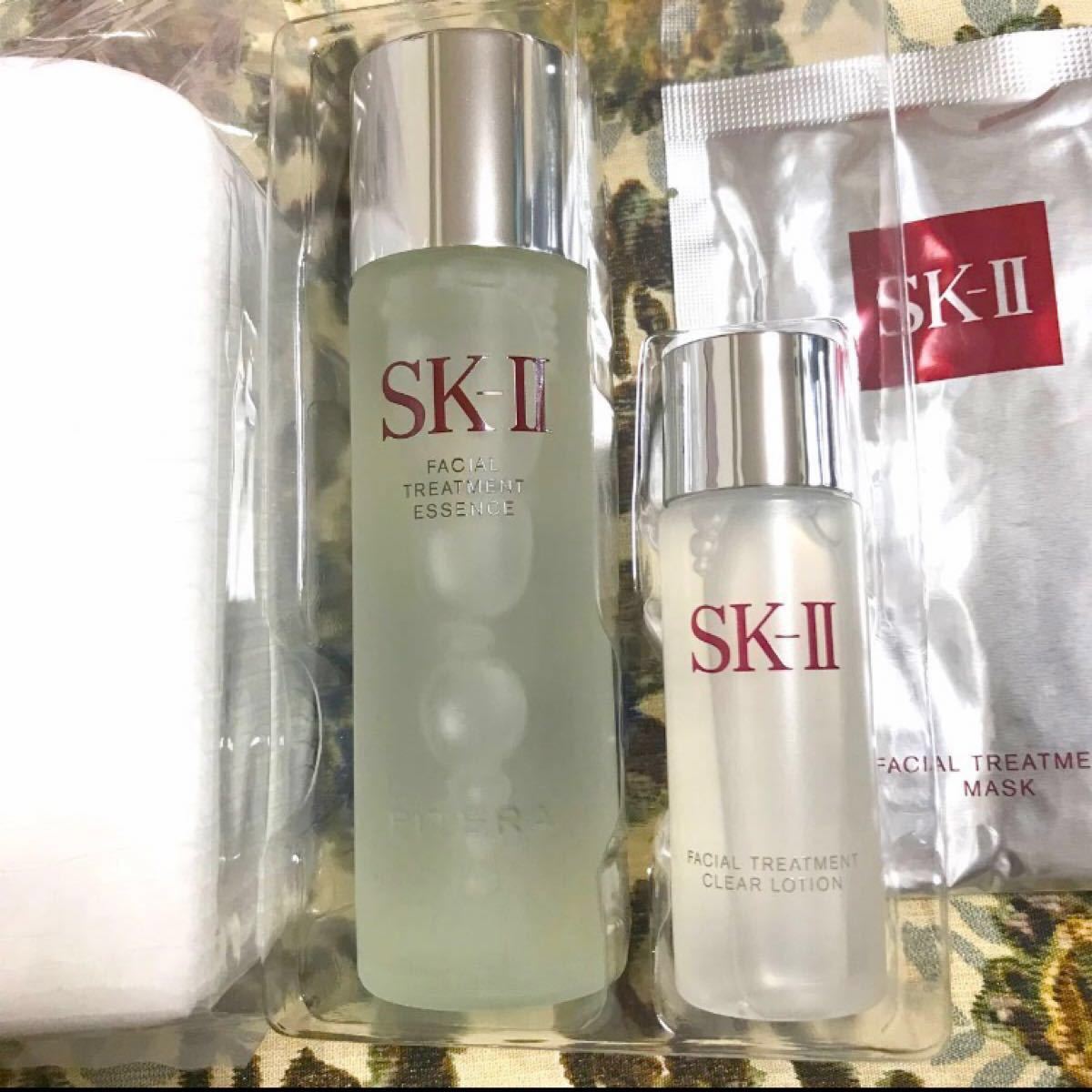 SKII ピテラ エッセンス 75ml セット 美白 美容液 クリアローション 拭き取り 保湿パック sk2 オーラエッセンス