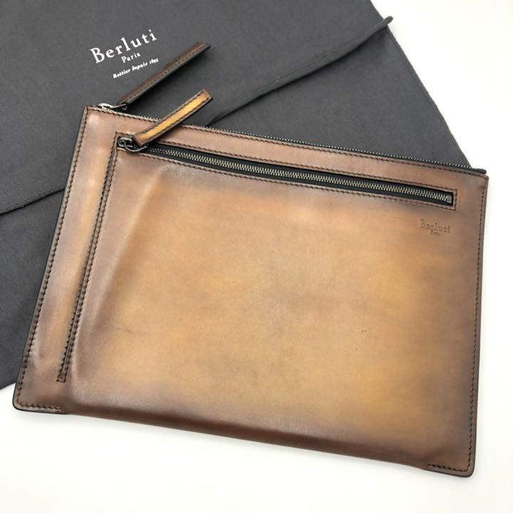 [Berluti] Berluti leather clutch back 